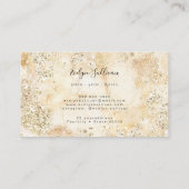 Beige waterverf goudglitter visitekaartje (Achterkant)