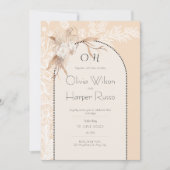 beige wedding invitation  kaart (Voorkant)