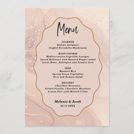 Beige Wedding Menu (Voorkant)