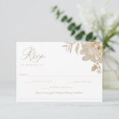 Beige Wedding RSVP Food Allergy Diet Restriction Kaartje (Staand voorkant)