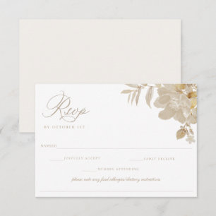 Beige Wedding RSVP Food Allergy Diet Restriction Kaartje