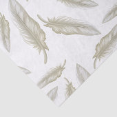 Beige White Feathers Pattern Tissuepapier (Detail)