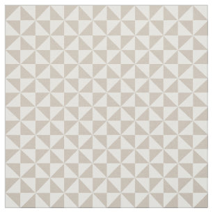 Beige White Modern Triangles Pattern Fabric Stof