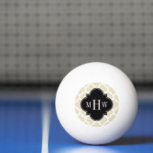 Beige, White Moroccan #5 Black 3 Initiaal monogram Pingpongballen (Net)