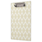 Beige White Moroccan Quatrefoil Pattern #4 Klembord (Links)