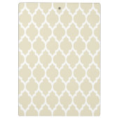 Beige White Moroccan Quatrefoil Pattern #4 Klembord (Achterkant)