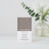 Beige White Plain Modern Consultant Visitekaartje (Staand voorkant)