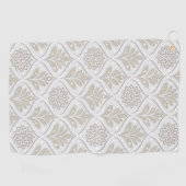 Beige & White Sparkling Quatrefoil Pattern Golfhanddoek (Horizontaal)