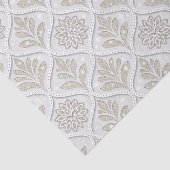 Beige & White Sparkling Quatrefoil Pattern Tissuepapier (Detail)