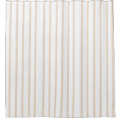 Beige & White Stripe Shower Curtain Douchegordijn (Voorkant)