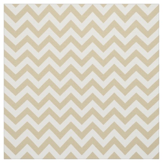 Beige White Trendy Chevron Pattern Fabric Stof (Swatch)