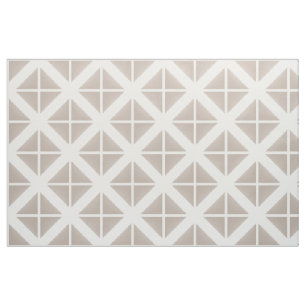 Beige White Trendy Triangles Pattern Fabric Stof