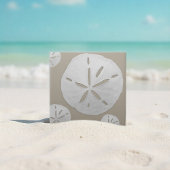 Beige & White Tropical Beach Sand Dollar Tegeltje
