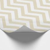 Beige White XL Chevron ZigZag Pattern Cadeaupapier (Hoek)