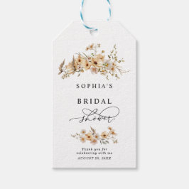 Beige Wild Flowers Bridal Shower Cadeaulabel