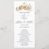 Beige Wild Flowers Wedding Programma (Voorkant)
