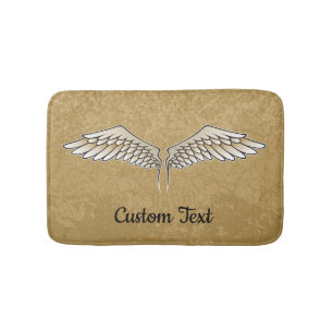 Beige Wings Bathroom Mat. Badmat