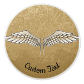 Beige Wings Ceramic Knob. Keramische Knop (Voorkant)