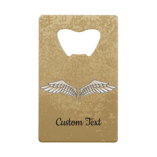 Beige Wings Creditcard Bottle Open Kredietkaart Flessenopener (Voorkant)