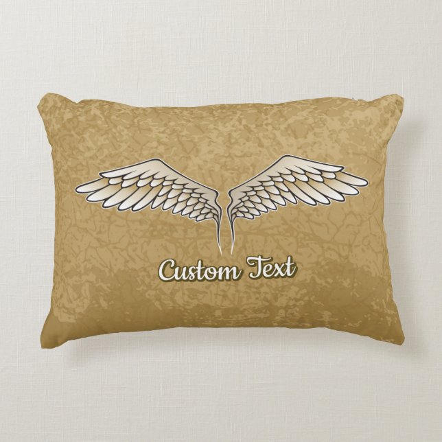 Beige Wings Decoratief Pillow Accent Kussen (Voorkant)