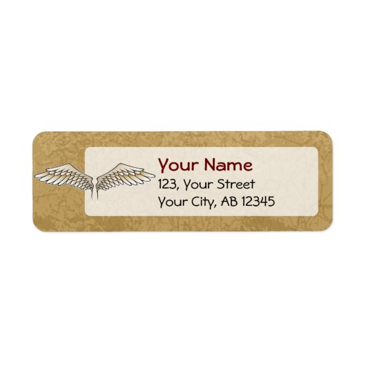Beige wings etiket (Voorkant)
