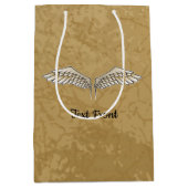 Beige Wings Gift Bag Medium Cadeauzakje (Voorkant)