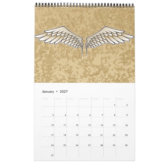 Beige wings kalender (Jan 2027)