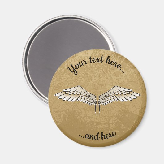 Beige Wings Magnet Magneet (Voorkant / Achterkant)