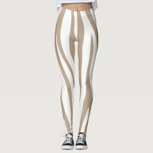 beige wit leggings (Voorkant)