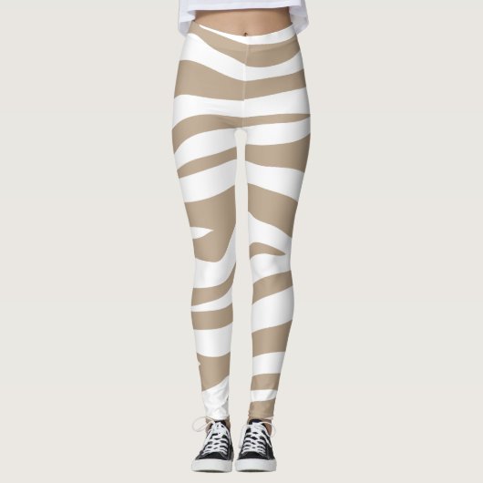 beige wit leggings (Voorkant)
