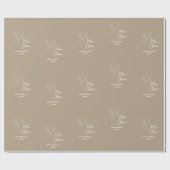 Beige witte abstracte rendieren moderne kerst cadeaupapier (Vlak)