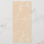Beige Witte Hoek Bloemen Boho Bruiloft Menu (Achterkant)