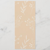 Beige Witte Hoek Bloemen Boho Bruiloft Programma (Achterkant)