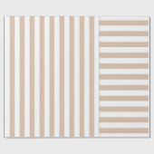 beige witte streep patroon cadeaupapier (Vlak)