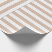 beige witte streep patroon cadeaupapier (Hoek)