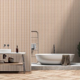 Beige witte strepen geelbruin patroon behang