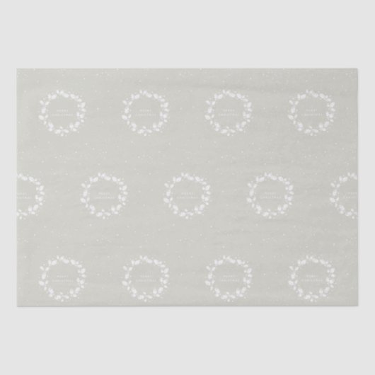 Beige + witte vrolijke kerst Holly krans Tissuepapier (Voorkant)