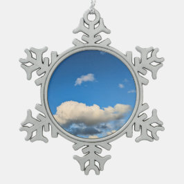 Beige wolken tin sneeuwvlok ornament
