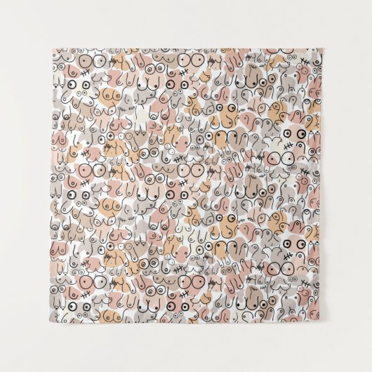 beige woman fun breast wandkleed (Voorkant)