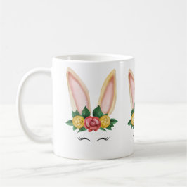 Beige Yellow Rabbit Waterverf Koffiemok