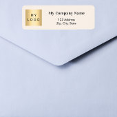 Beige zakelijk logo retouradres etiket