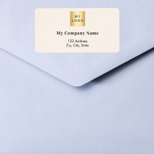 Beige zakelijk logo retouradres etiket