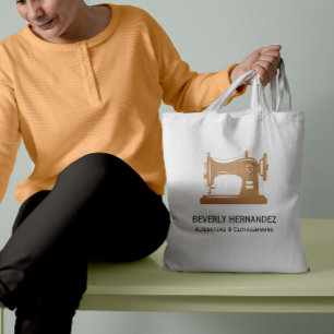 Beige Zand  naaigarmaturen Tote Bag