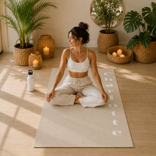 Beige zand wellness minimalistisch gepersonaliseer yogamat