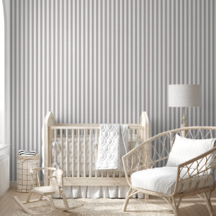 beige zand/wit gestreept behang