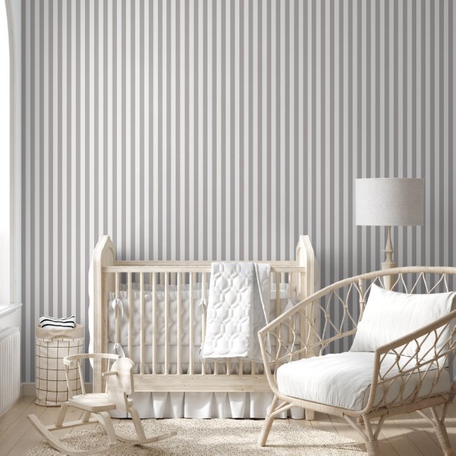 beige zand/wit gestreept behang (Kinderen)