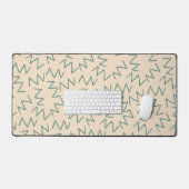 Beige Zig Zag Stijlvolle Bureau Accessoire Bureaumat (Keyboard & Muis)