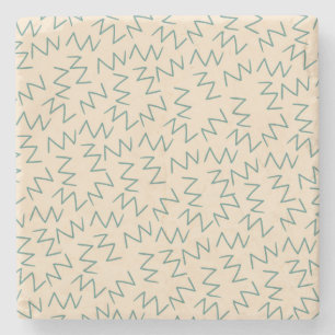 Beige Zig Zag Stijlvolle Drink Bescherming Stenen Onderzetter