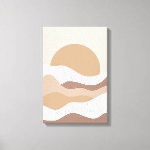 Beige Zon Boho Muurkunst – Minimalistische Poster Canvas Afdruk