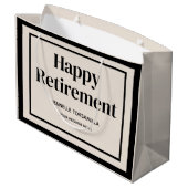 Beige Zwart Pensioen Partij Groot Cadeauzakje (Achterkant Gekanteld)